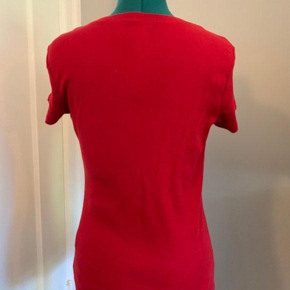 Tommy Hilfiger Red Logoed T-Shirt - Size M - Picture 2 of 2